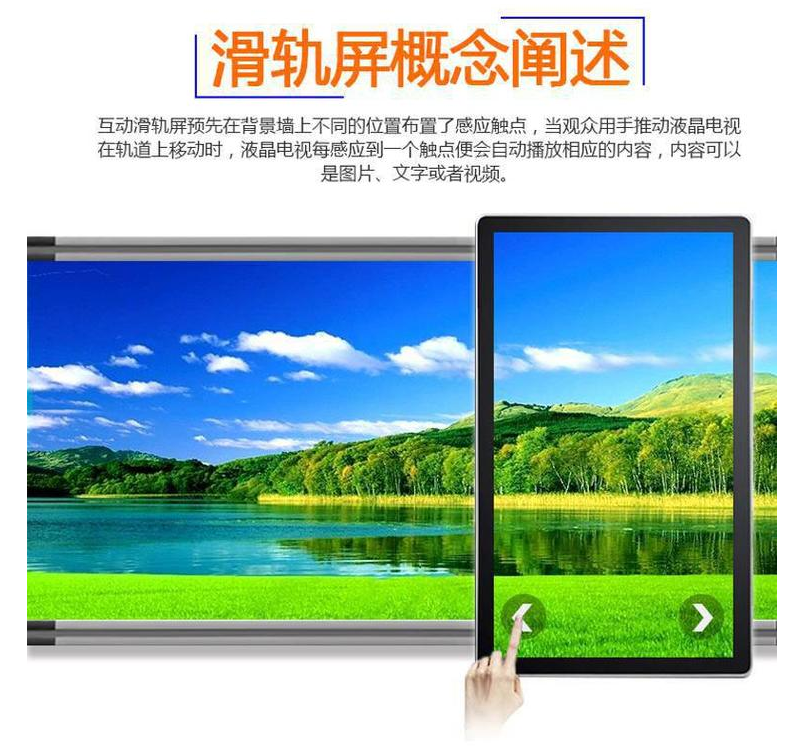 黨建智能展廳滑軌屏【電動/互動/手動】解決方案