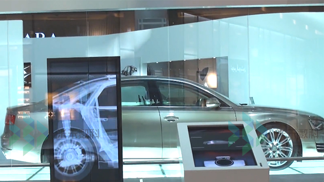 汽車展廳透明滑軌屏